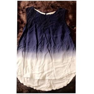 Jolt Dip Dyed Crochet Yoke Top